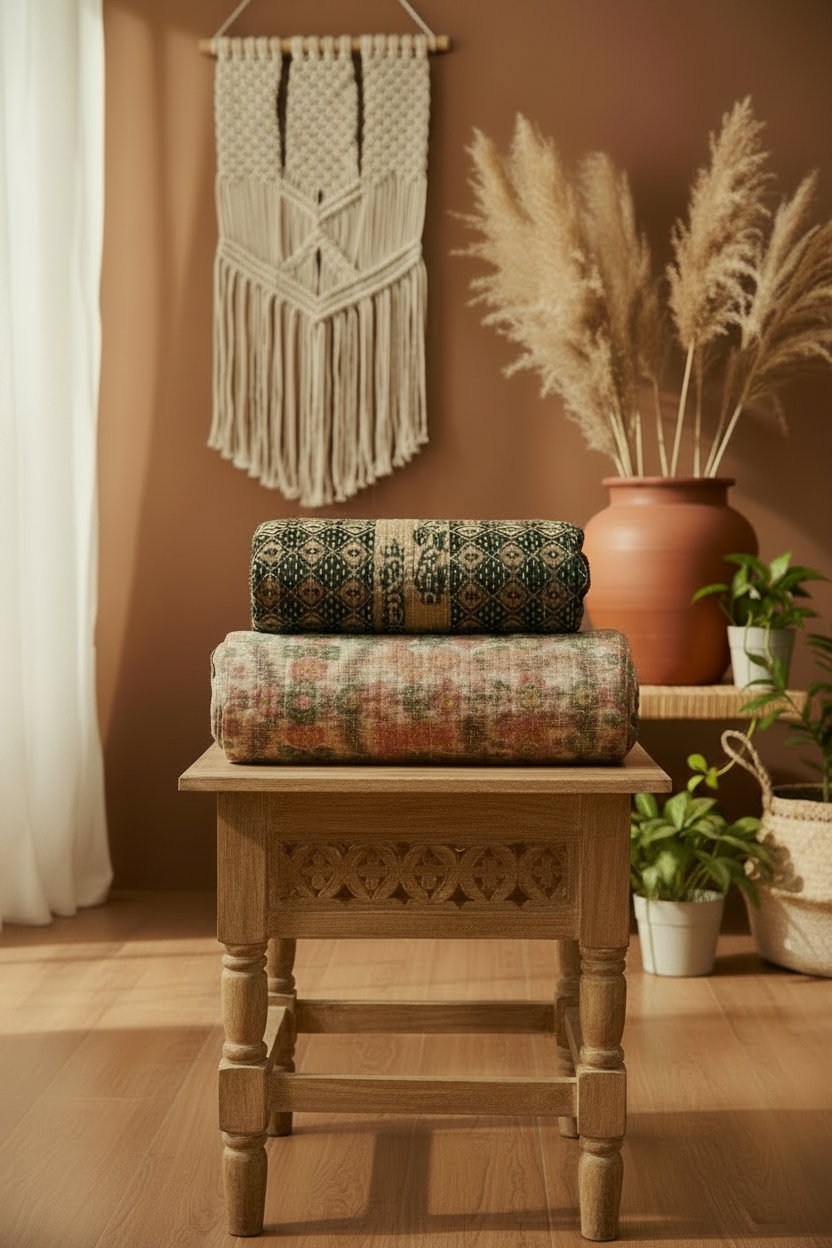add another kantha quilt

