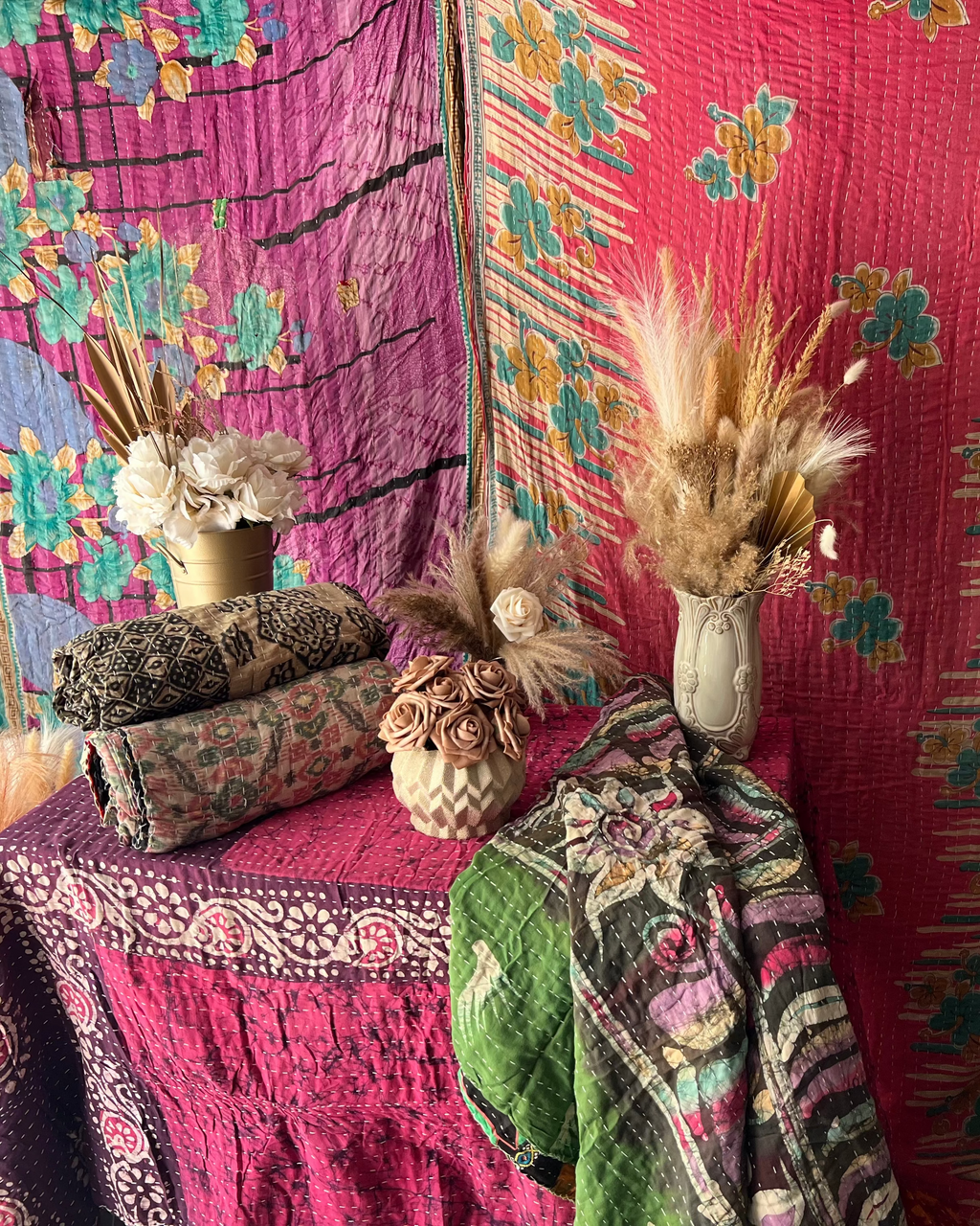 Heirloom Kantha Twin Quilt | Oh It's Bananas