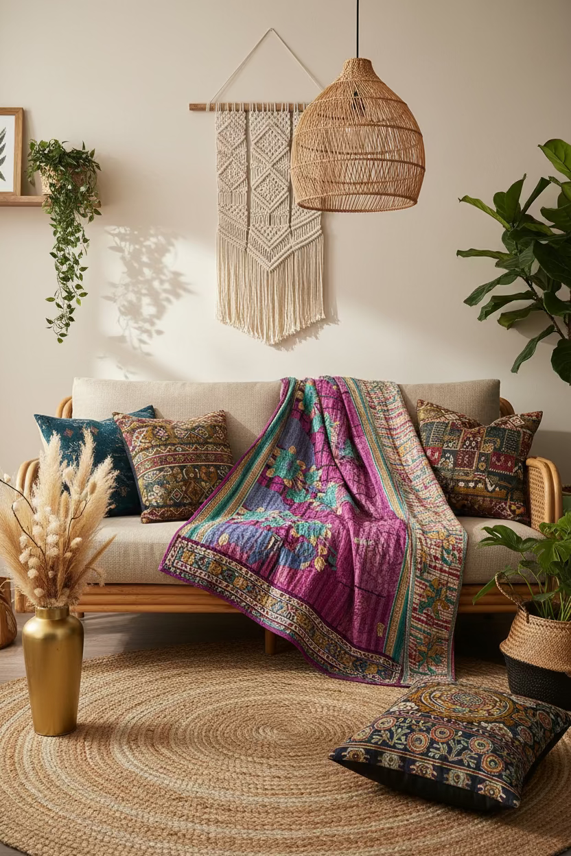 Heirloom Kantha Twin Quilt | Oh It's Bananas